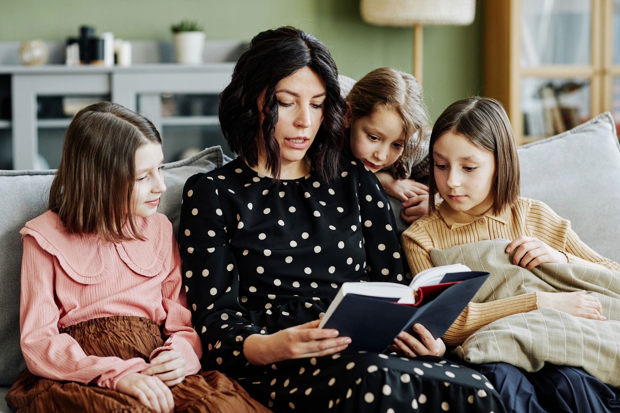 Parent reading with children